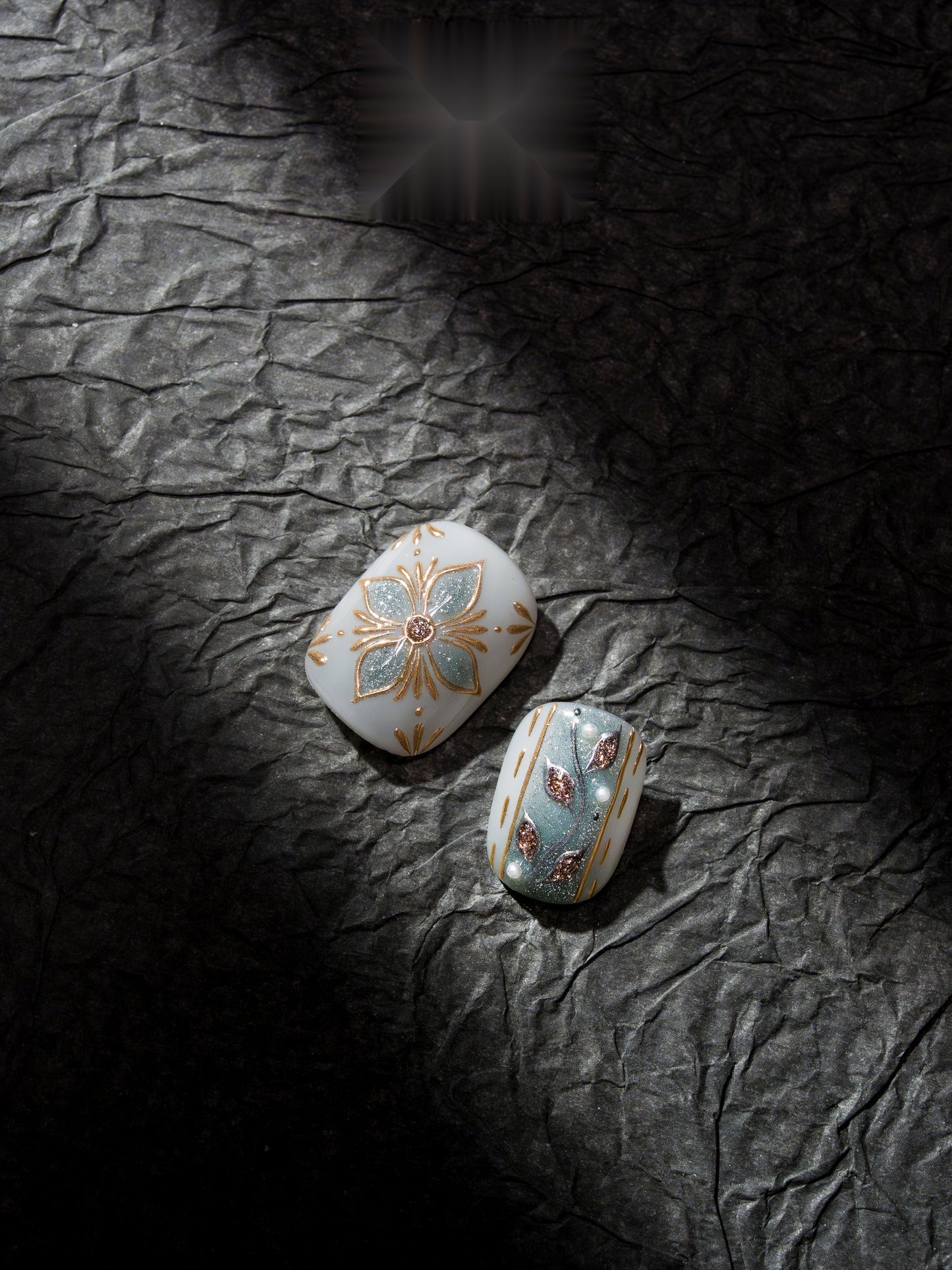 Porcelain Garden — Hand-Painted Press-On Nails