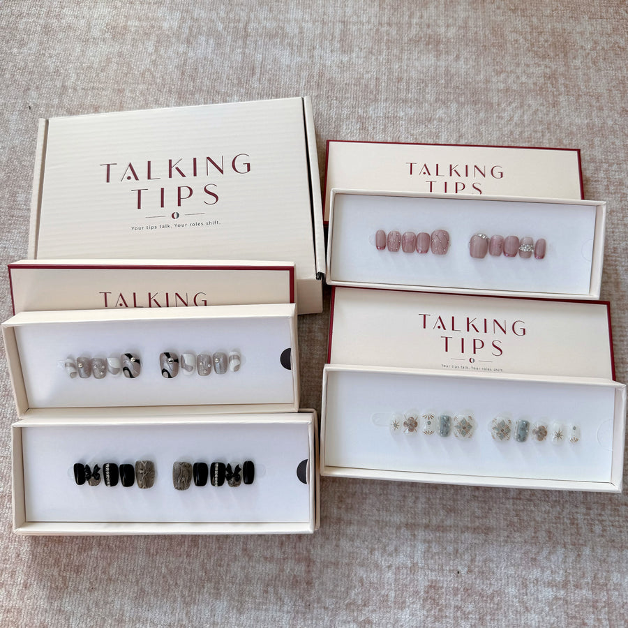 Set 2: Main Character · Statement Set — Four Curated Reusable Short Press-On Nail Sets