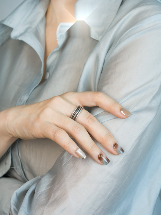 Mint Mocha — Hand-Painted Press-On Nails