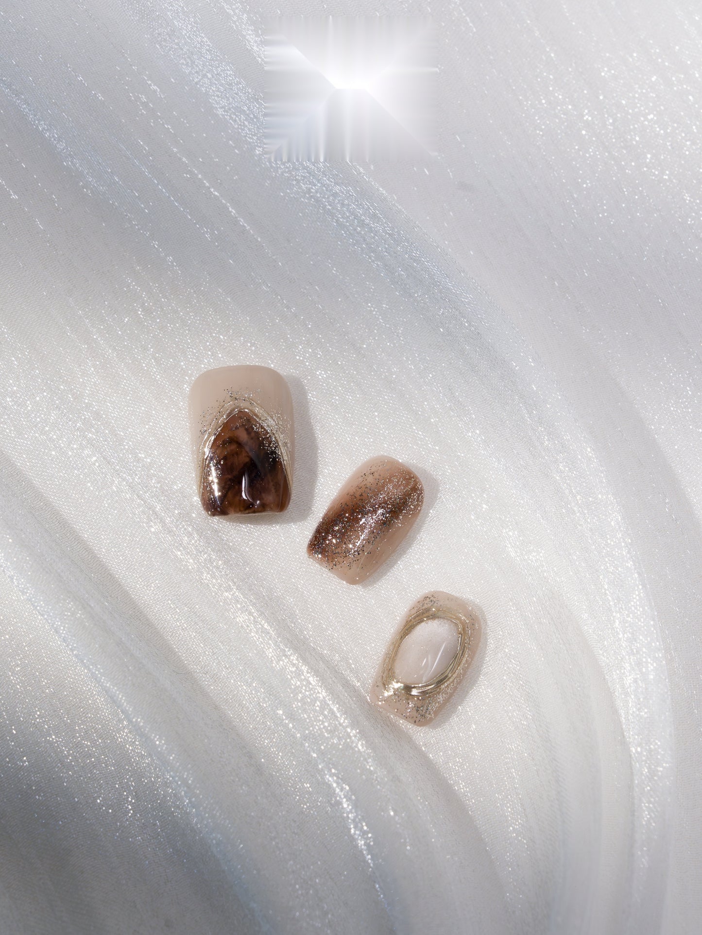 Gilded Lava — Hand-Painted Press-On Nails