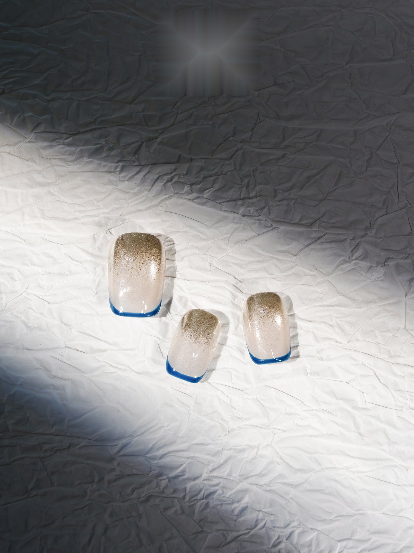 Pearl Blue Note — Hand-Painted Press-On Nails