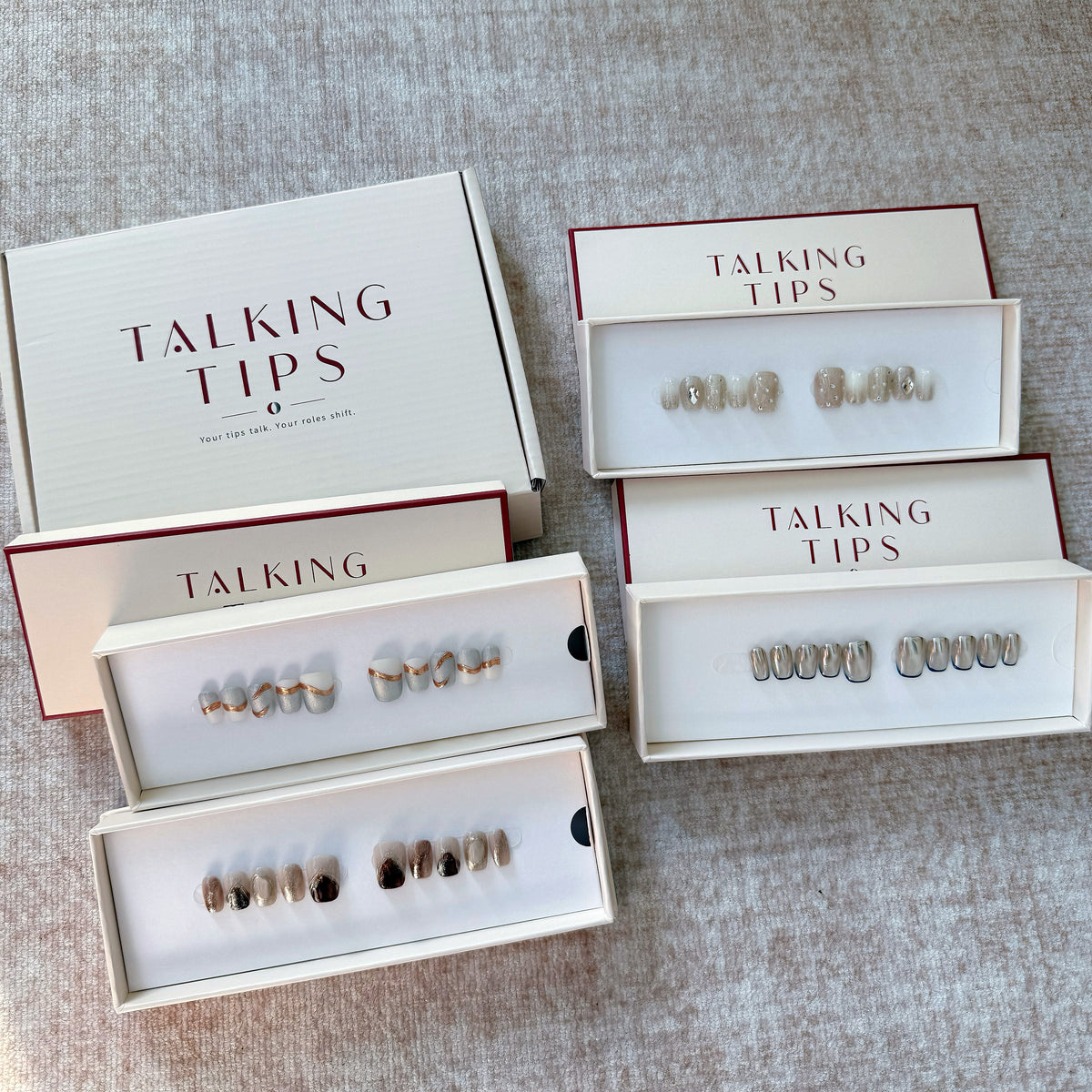 Set 1: Main Character · Everyday Set — Four Curated Reusable Short Press-On Nail Sets